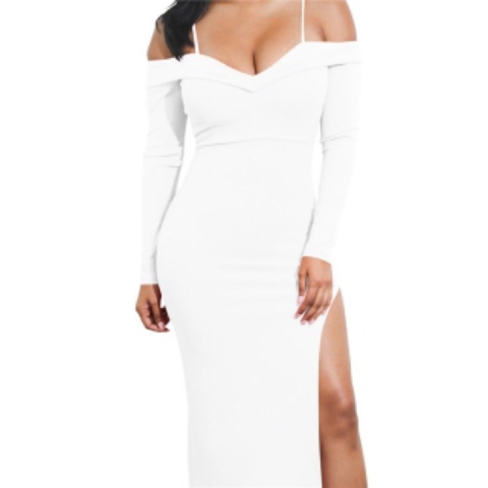 All White Off the Shoulder Dress!! - Picture 3 of 8